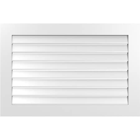 Ekena Millwork Vertical Surface Mount PVC Gable Vent: Functional, w/ 3-1/2"W x 1"P Standard Frame, 42"W x 28"H GVPVE42X2801SF